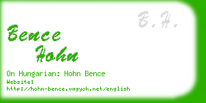 bence hohn business card